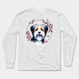 Biewer Terrier Celebrates Spring's Cherry Blossoms Splendor Long Sleeve T-Shirt